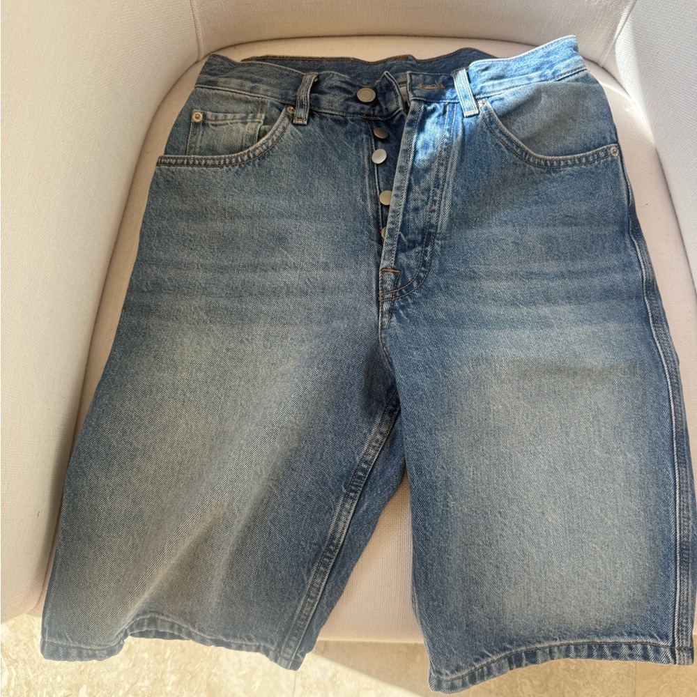 Massimo Dutti Blue Denim Women's Bermudas
